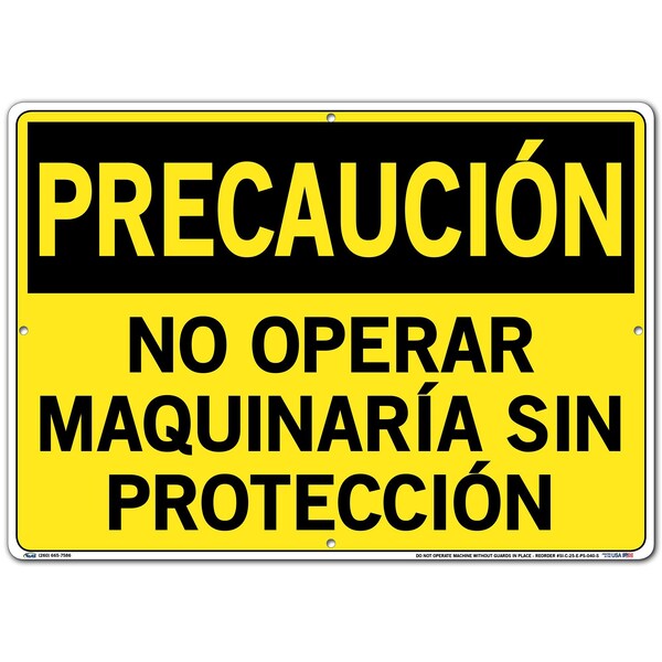 Polystyrene Sign, 14-1/2" Height, 20-1/2" Width, Polystyrene, Rectangle, Spanish